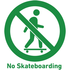 no skateboarding signs