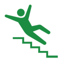 階段で転倒する人